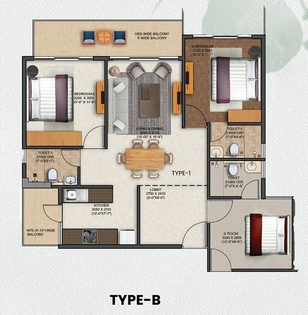 jms-silver-living-sector-95-gurgaon-floor-plan-type-b
